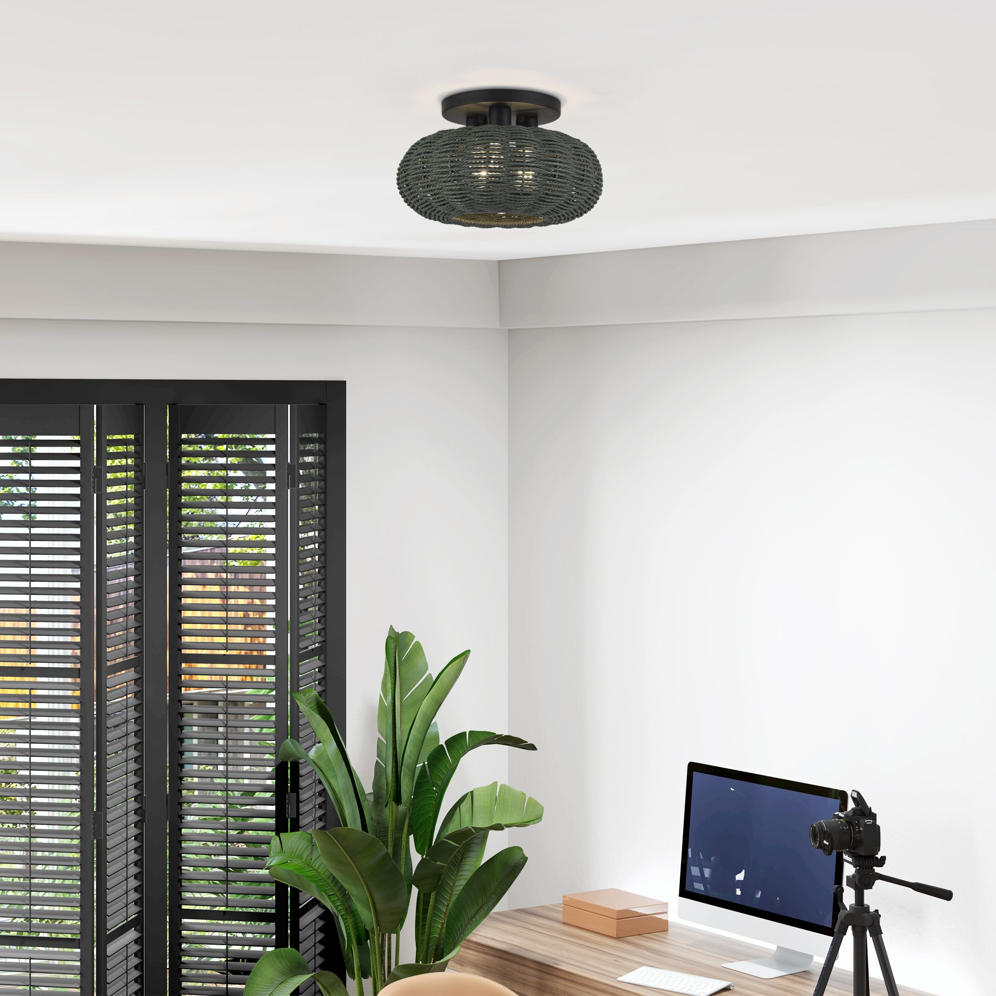 Deluna 3 Light Black Large Semi-Flush