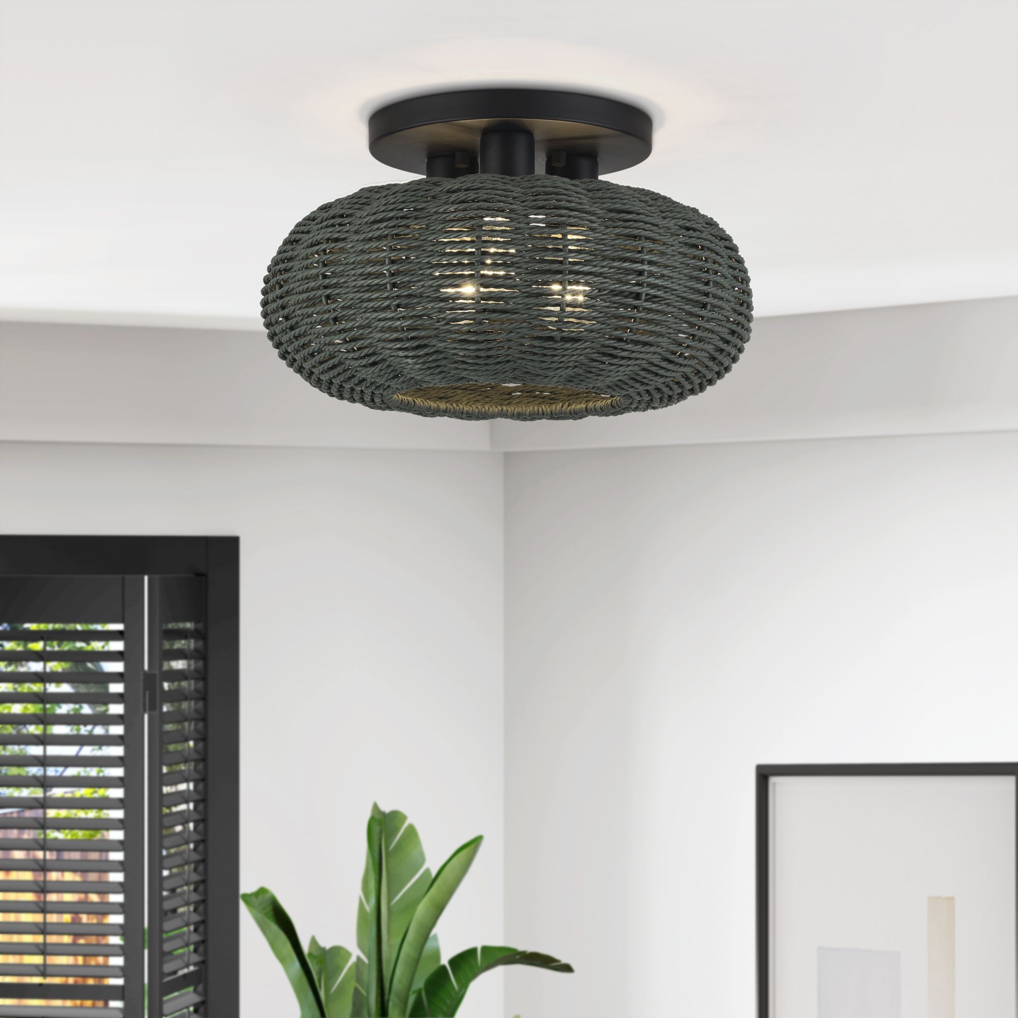 Deluna 3 Light Black Large Semi-Flush