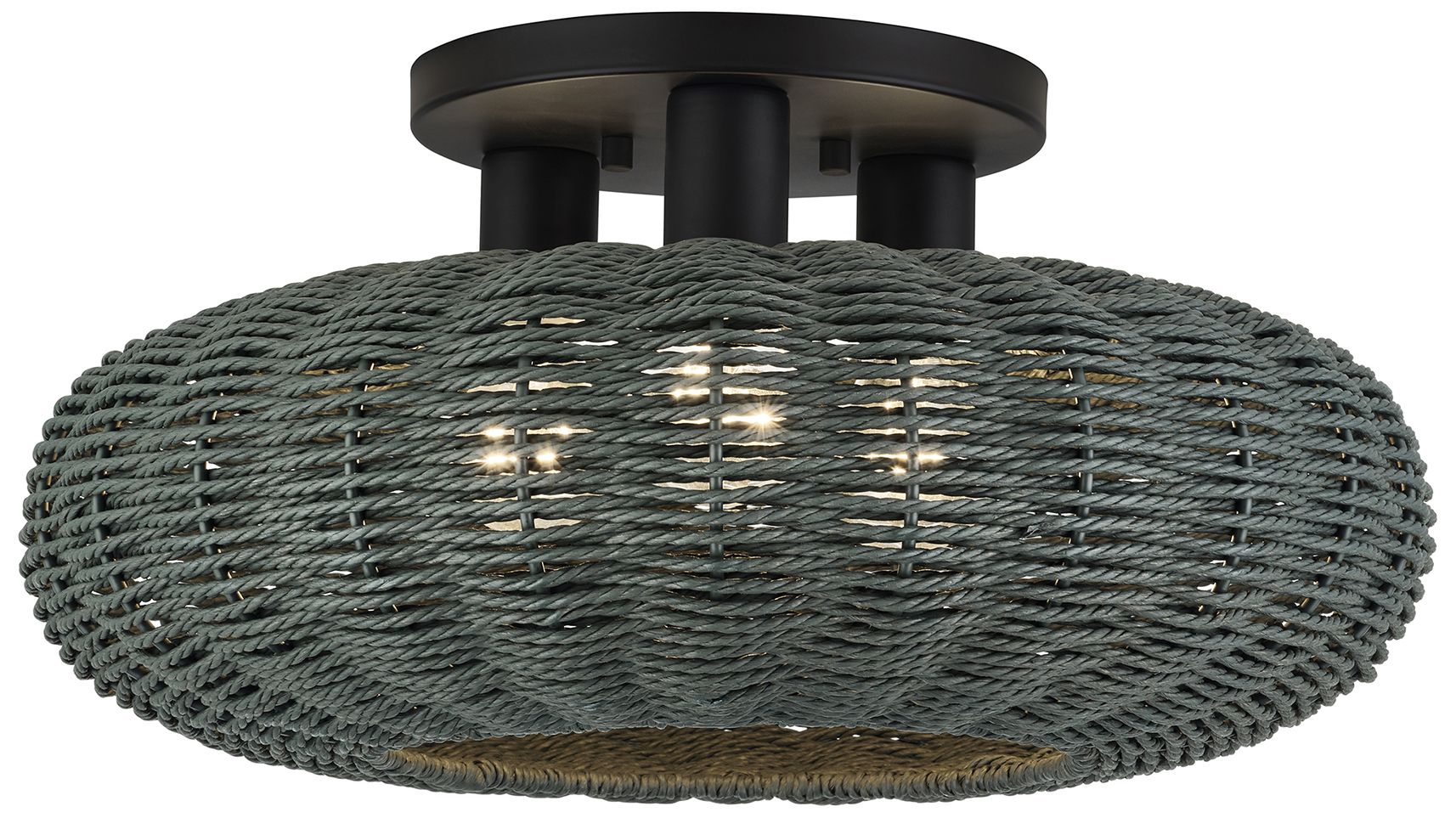 Deluna 3 Light Black Large Semi-Flush