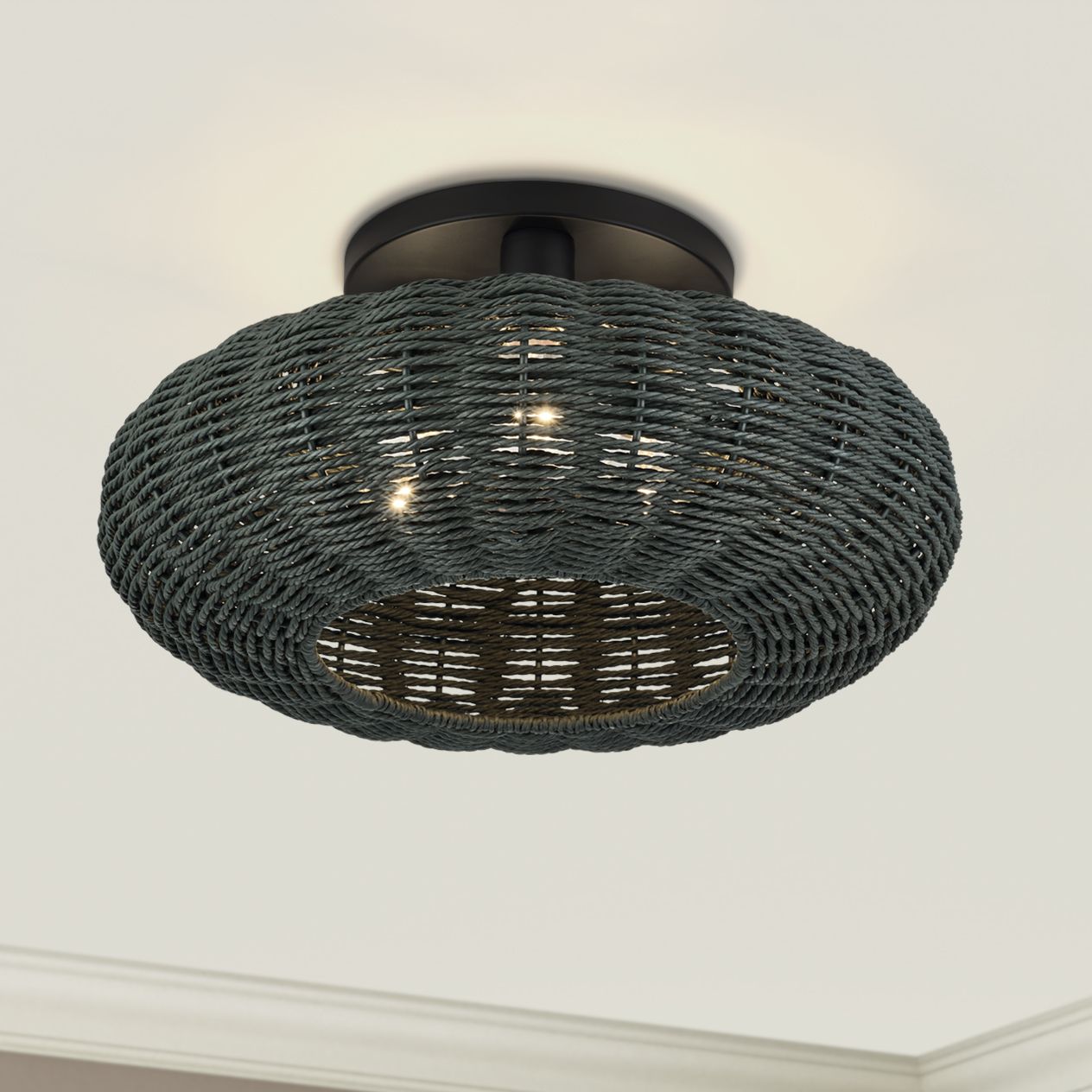 Deluna 3 Light Black Large Semi-Flush