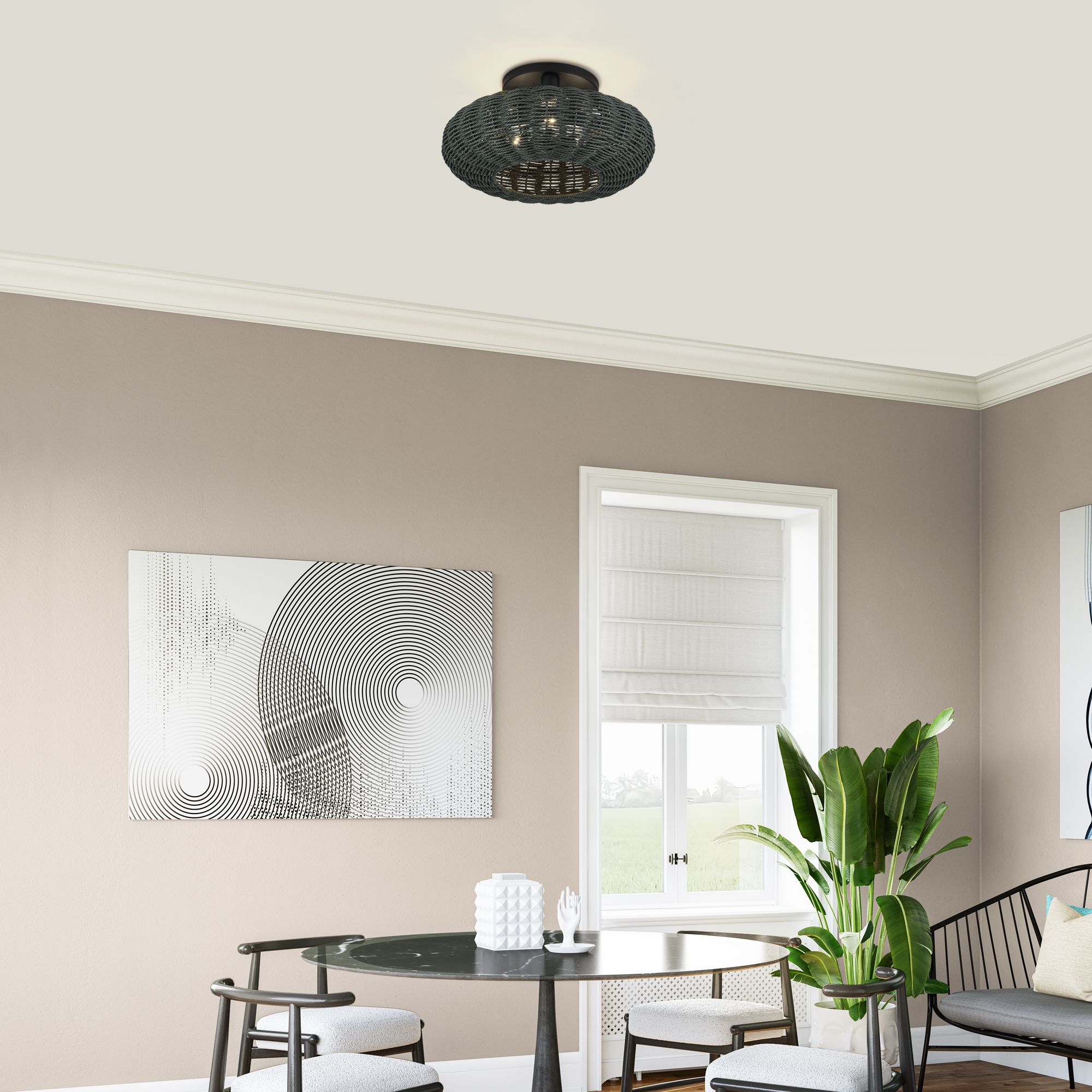 Deluna 3 Light Black Large Semi-Flush