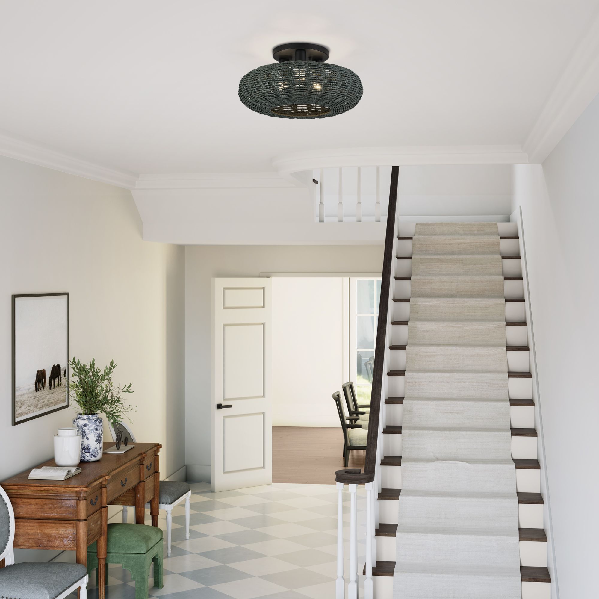 Deluna 3 Light Black Large Semi-Flush