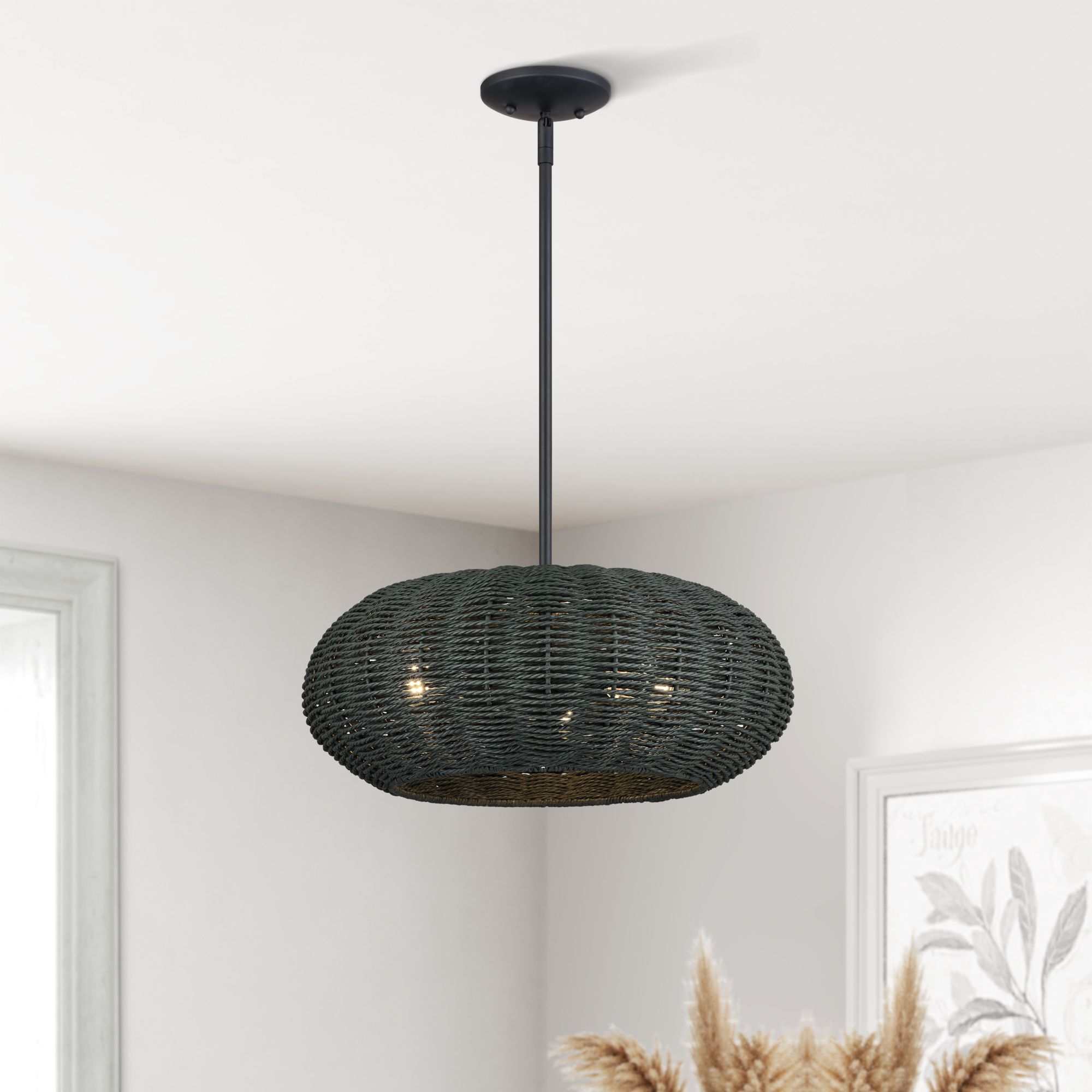 Deluna 3 Light Black Pendant Chandelier