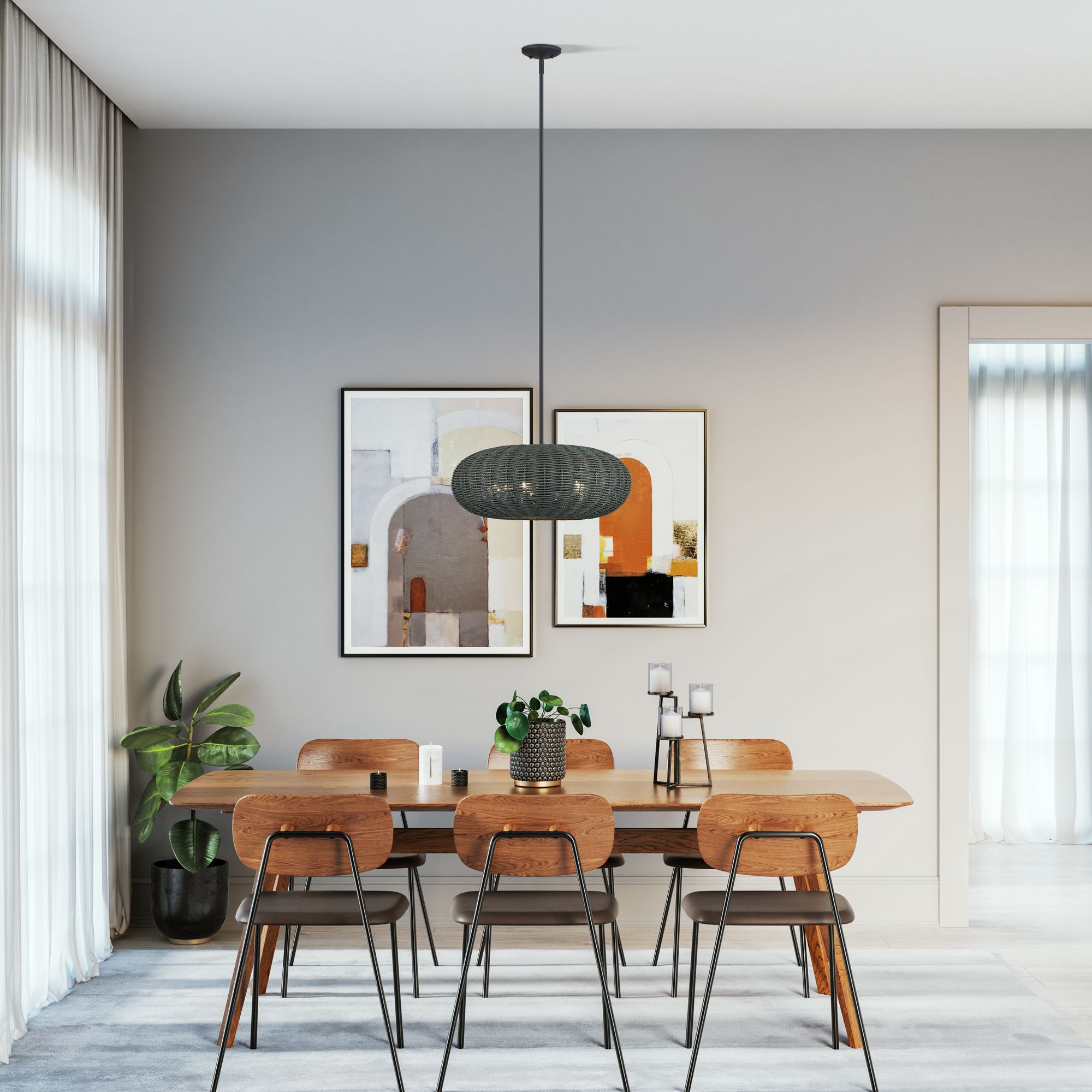 Deluna 5 Light Black Pendant Chandelier