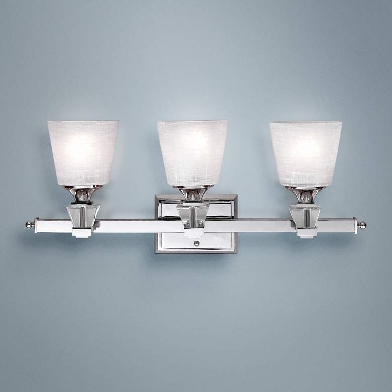 Image 1 Deluxe Collection 25 1/2" Wide Three Light Bathroom Fixture