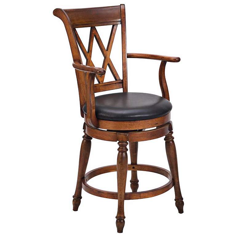 Image 1 Deluxe Distressed Cottage Oak Bar Stool