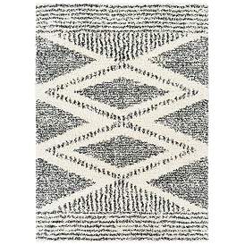Image1 of Deluxe Shag DXS-2309 7'10"x10'3" Cream Charcoal Area Rug
