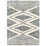 Thumbnail1 of Deluxe Shag DXS-2309 7'10"x10'3" Cream Charcoal Area Rug