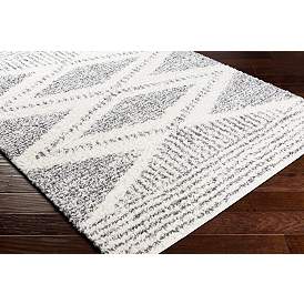 Image2 of Deluxe Shag DXS-2309 7'10"x10'3" Cream Charcoal Area Rug more views