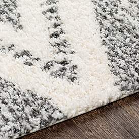 Image3 of Deluxe Shag DXS-2309 7'10"x10'3" Cream Charcoal Area Rug more views