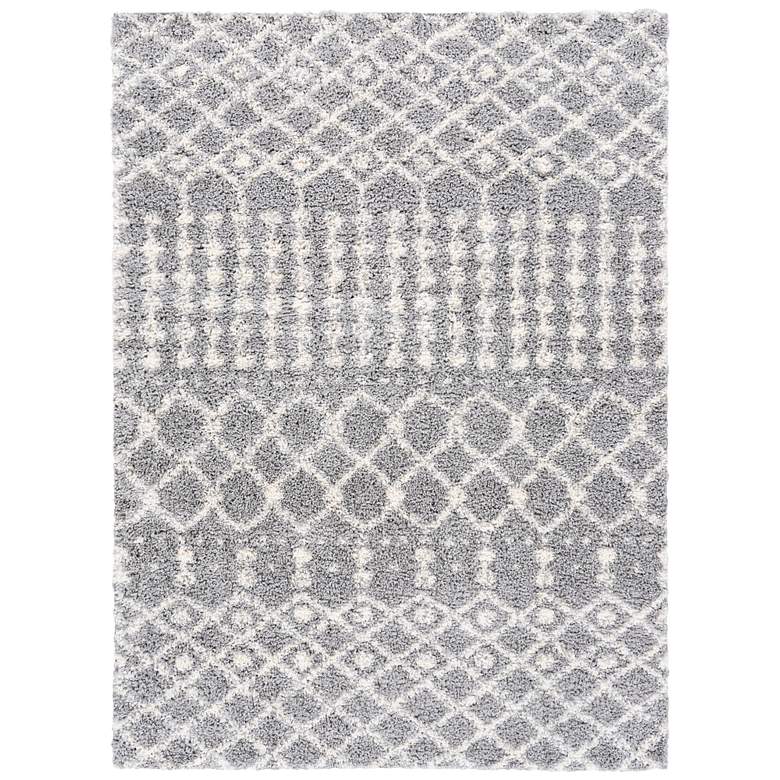 Image 1 Deluxe Shag DXS-2313 5'3"x7'3" Gray and Off-White Area Ru