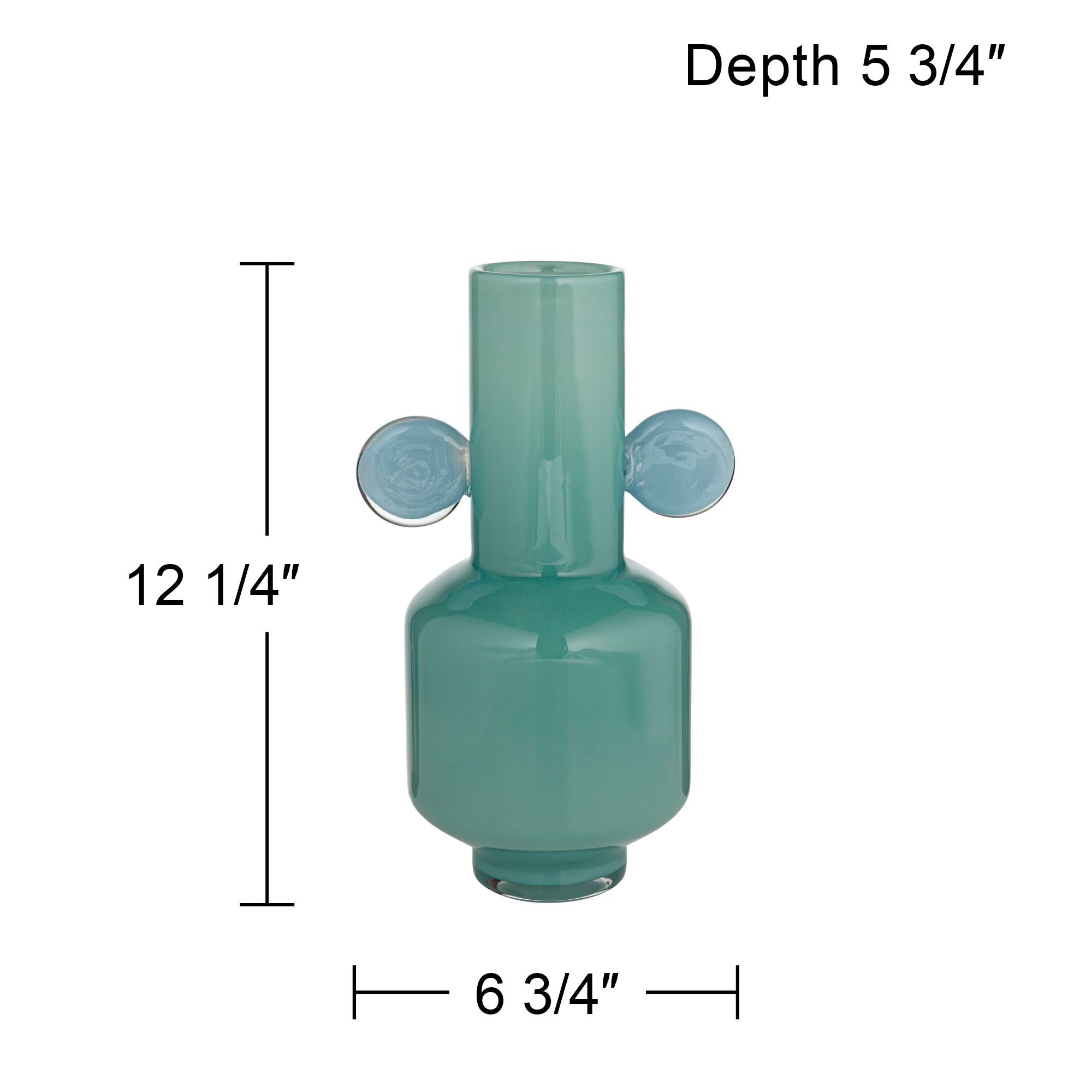 Delvin 12 1/4" High Green and Blue Glass Decorative Vase in scene