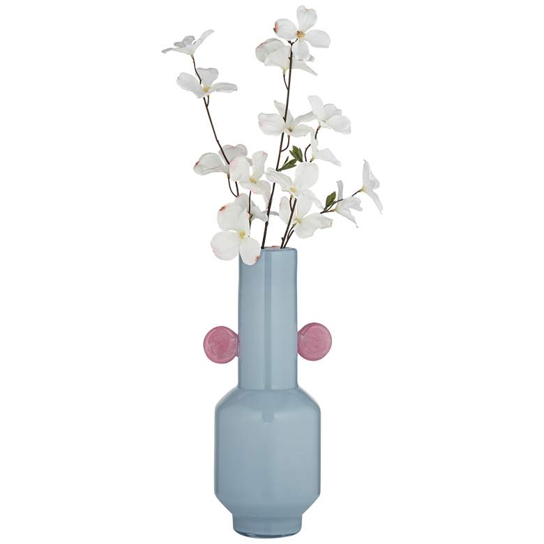Image 6 Delvin 16 1/4" High Blue and Pink Glass Decorative Vase more views