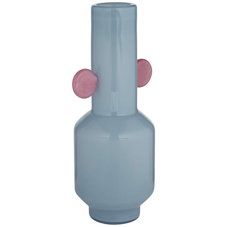 Image 7 Delvin 16 1/4" High Blue and Pink Glass Decorative Vase more views