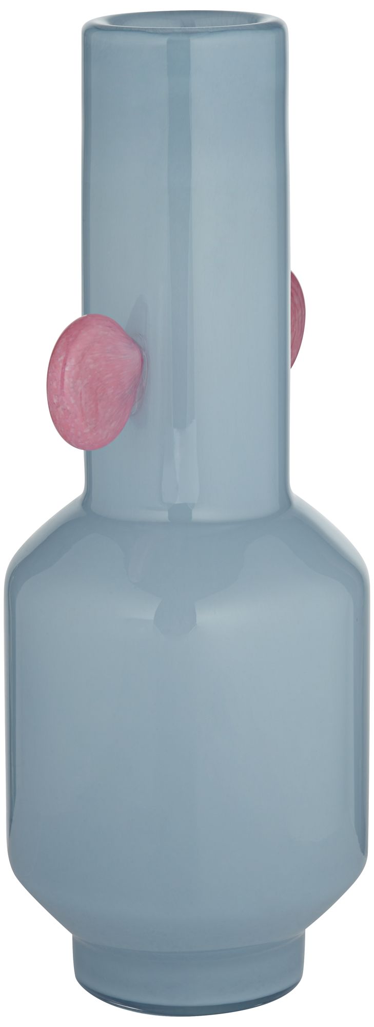 Delvin 16 1/4" High Blue and Pink Glass Decorative Vase in scene