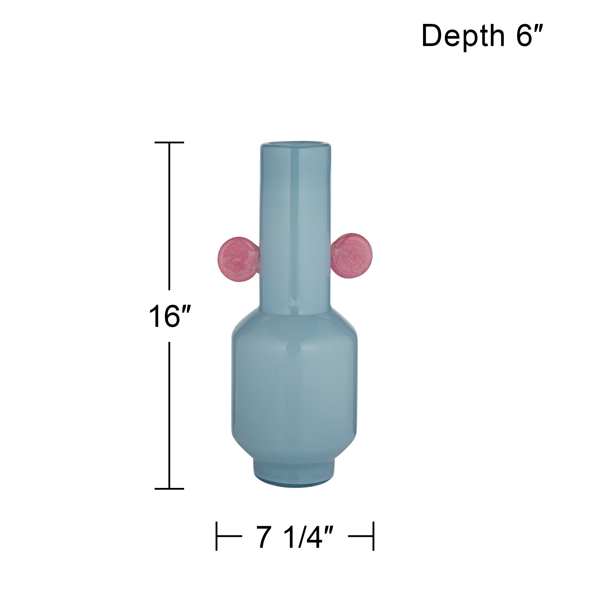 Delvin 16 1/4" High Blue and Pink Glass Decorative Vase in scene