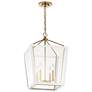 Thumbnail2 of Delvin 16" Wide Champagne Bronze and White 4-Light Pendant