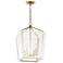 Delvin 16" Wide Champagne Bronze and White 4-Light Pendant