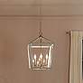 Thumbnail1 of Delvin 16" Wide Champagne Bronze and White 4-Light Pendant