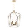 Thumbnail3 of Delvin 16" Wide Champagne Bronze and White 4-Light Pendant more views