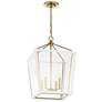Thumbnail4 of Delvin 16" Wide Champagne Bronze and White 4-Light Pendant more views