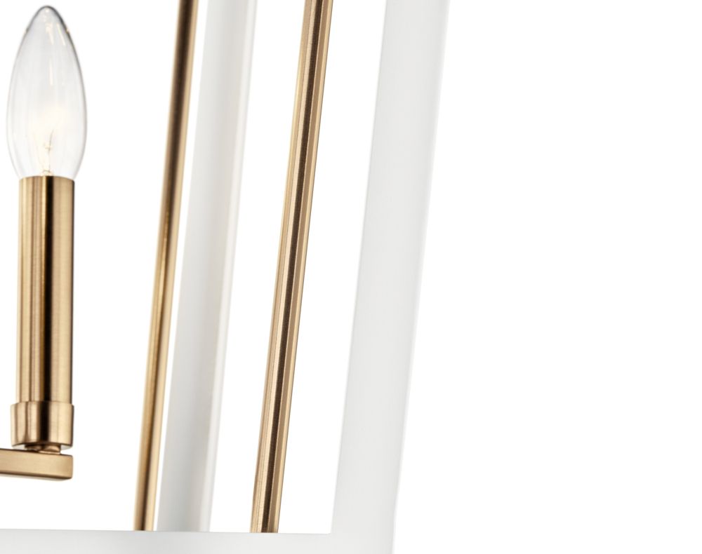 Image 6 Delvin 16" Wide Champagne Bronze and White 4-Light Pendant more views