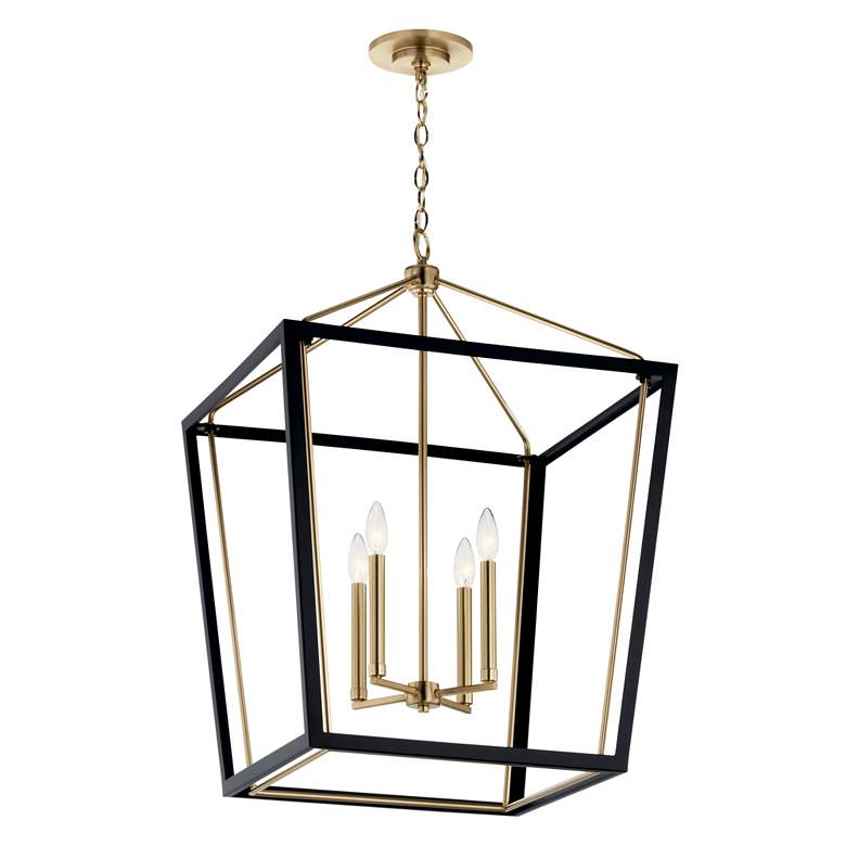Image 2 Delvin 22 1/4"W Champagne Bronze and Black 4-Light Pendant more views