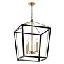 Thumbnail2 of Delvin 22 1/4"W Champagne Bronze and Black 4-Light Pendant more views