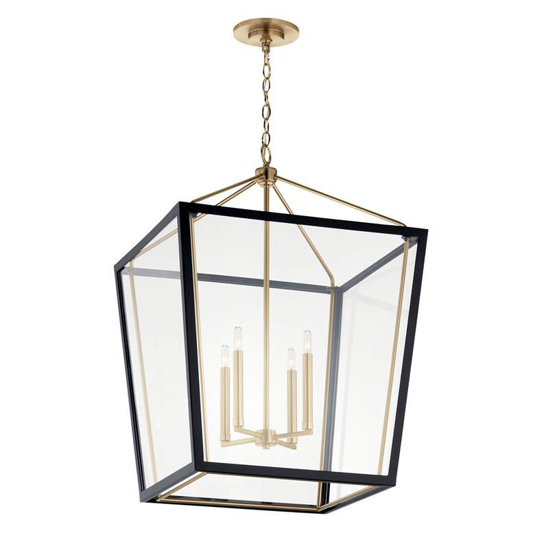 Image 3 Delvin 22 1/4"W Champagne Bronze and Black 4-Light Pendant more views