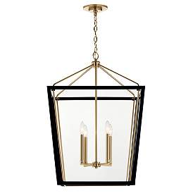 Image4 of Delvin 22 1/4"W Champagne Bronze and Black 4-Light Pendant more views