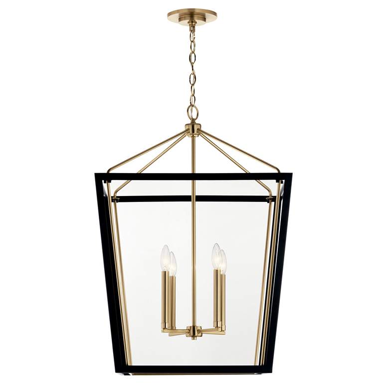 Image 4 Delvin 22 1/4"W Champagne Bronze and Black 4-Light Pendant more views