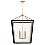 Thumbnail4 of Delvin 22 1/4"W Champagne Bronze and Black 4-Light Pendant more views