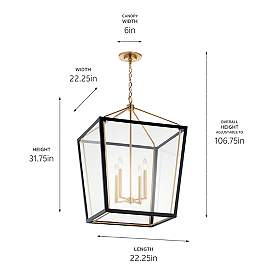 Image5 of Delvin 22 1/4"W Champagne Bronze and Black 4-Light Pendant more views