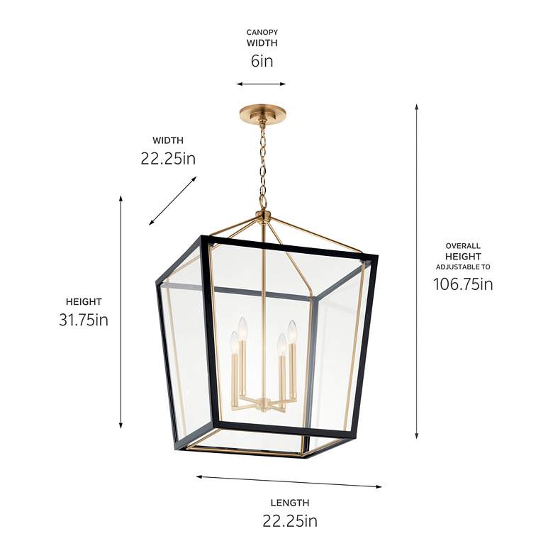 Image 5 Delvin 22 1/4"W Champagne Bronze and Black 4-Light Pendant more views