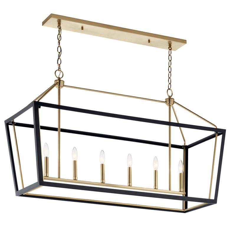Image 3 Delvin 44 1/4"W Bronze and Black 6-Light Linear Chandelier more views
