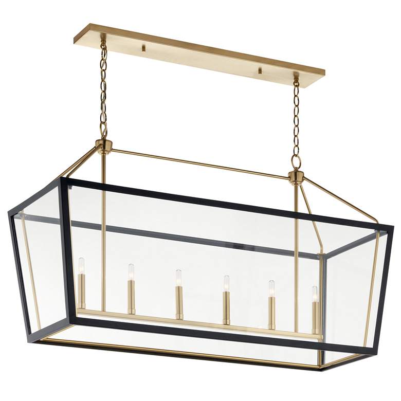 Image 4 Delvin 44 1/4"W Bronze and Black 6-Light Linear Chandelier more views
