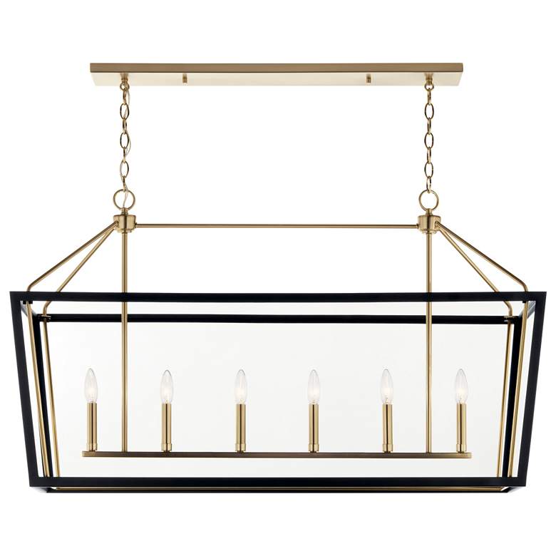 Image 5 Delvin 44 1/4"W Bronze and Black 6-Light Linear Chandelier more views