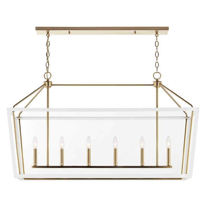 Image 3 Delvin 44 1/4"W Champagne Bronze 6-Light Linear Chandelier more views