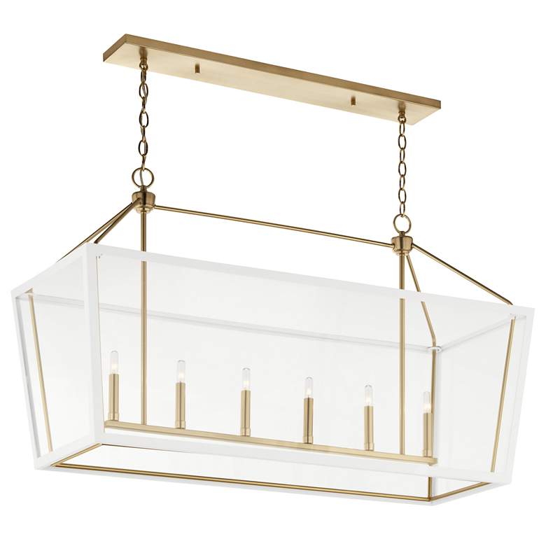 Image 4 Delvin 44 1/4"W Champagne Bronze 6-Light Linear Chandelier more views