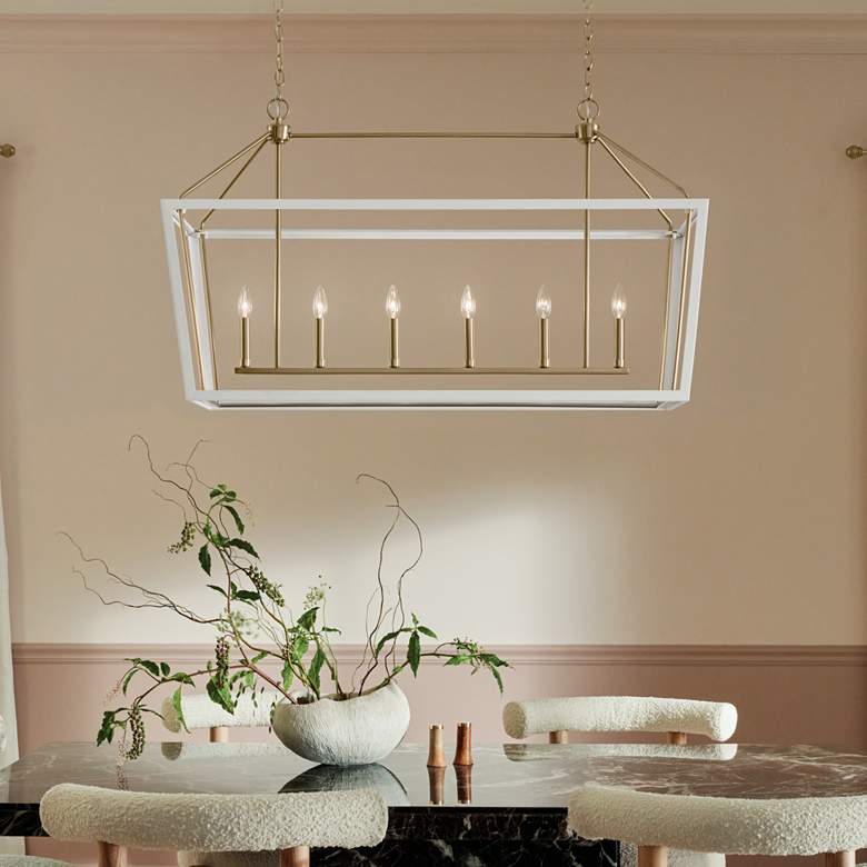 Image 5 Delvin 44 1/4"W Champagne Bronze 6-Light Linear Chandelier more views