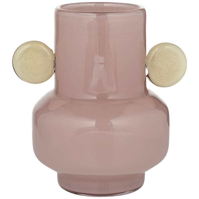 Image 3 Delvin 8 1/2" High Pink and Yellow Glass Decorative Vase