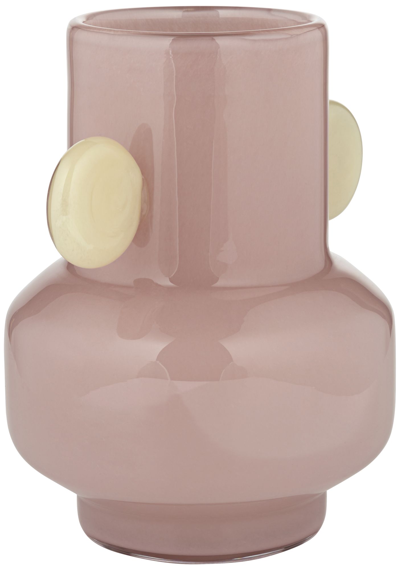 Delvin 8 1/2" High Pink and Yellow Glass Decorative Vase in scene