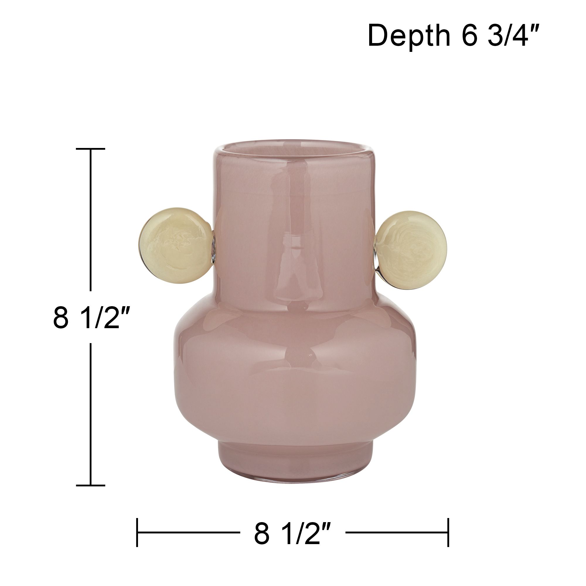 Delvin 8 1/2" High Pink and Yellow Glass Decorative Vase in scene