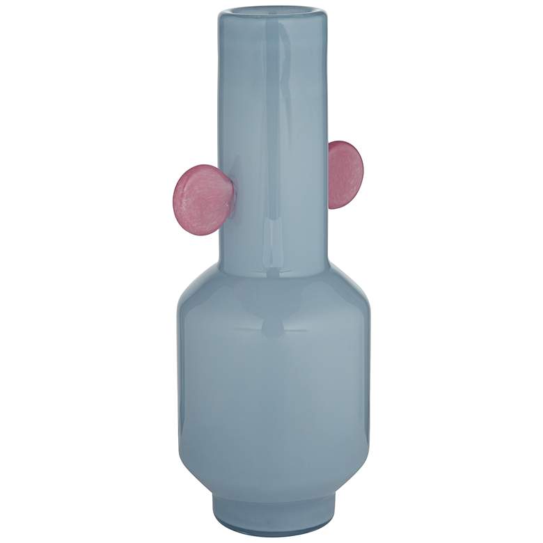 Image 4 Delvin Blue Green and Pink Pastels Glass 3-Piece Decorative Vase Set more views