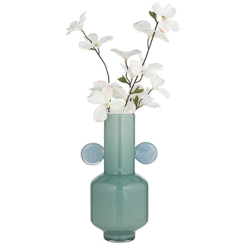 Image 6 Delvin Blue Green and Pink Pastels Glass 3-Piece Decorative Vase Set more views