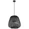 Dembleby 20" Wide 3-Light Black Pendant With Black Bamboo Shade