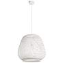 Dembleby 20" Wide White Pendant With White Bamboo Shade