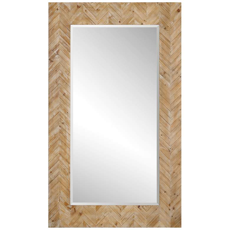 Image 1 Demetria Chevron Solid Wood 43 3/4 inch x 74 inch Wall Mirror