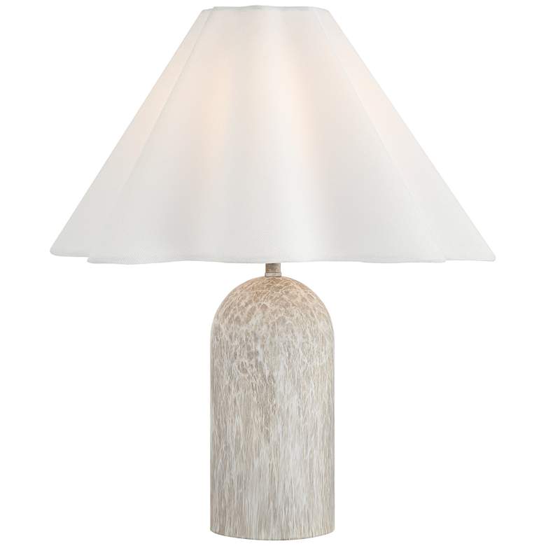 Image 2 Demi 17 3/4" High Marbleized Beige Metal Accent Table Lamp