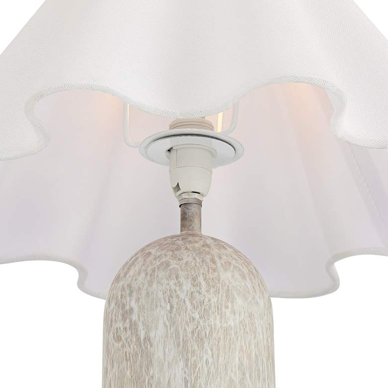 Image 4 Demi 17 3/4" High Marbleized Beige Metal Accent Table Lamp more views